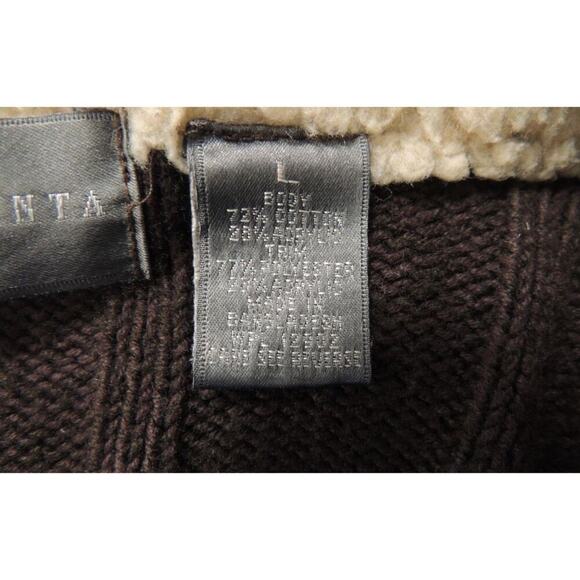 Oscar de la Renta Shearling Collar Wool Zip Cardigan - Size L - Picture 7 of 7